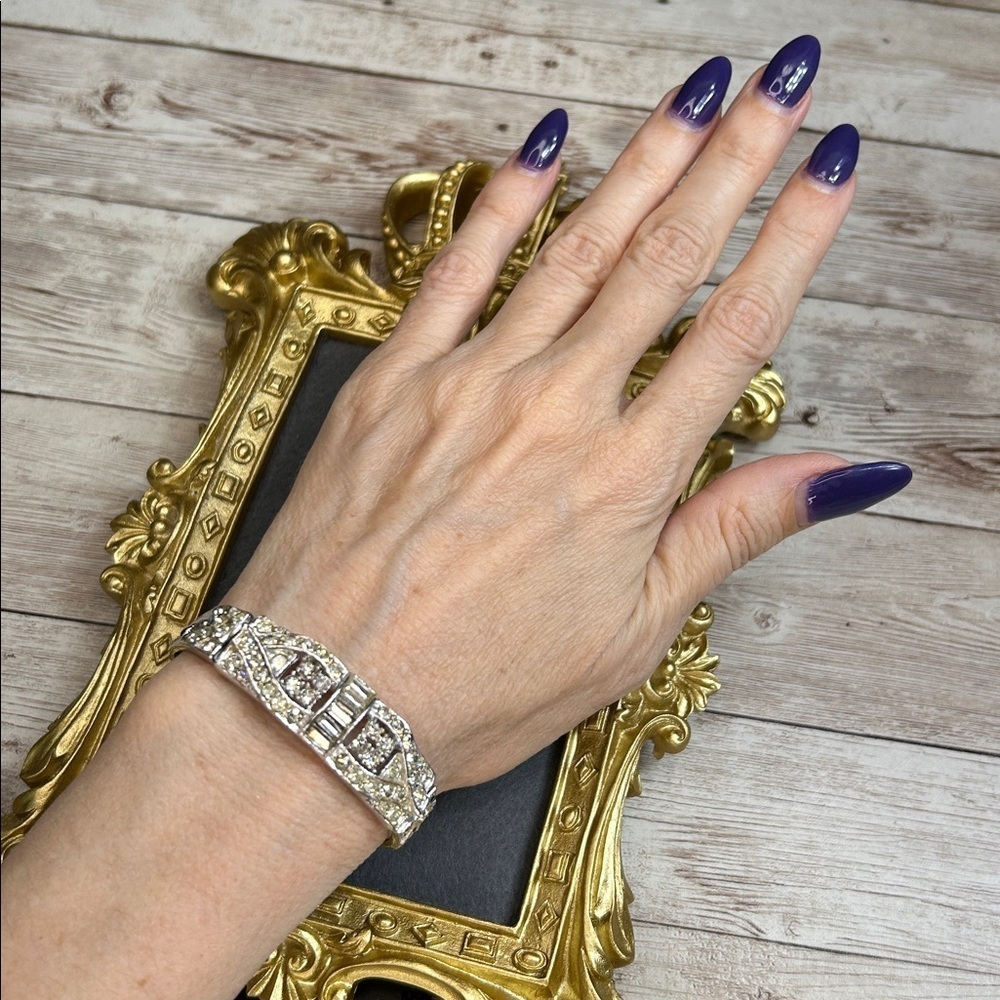Vintage Ledo Silver Rhinestone Women's Bracelet